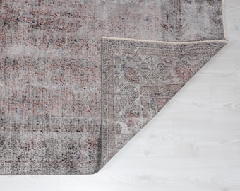 6x10 Vintage Turkish Rug: Hand-Woven Wool, Brown Geometric Rug