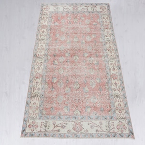 3x7 Vintage Turkish Rug: Hand-Woven Wool Area Carpet image 2