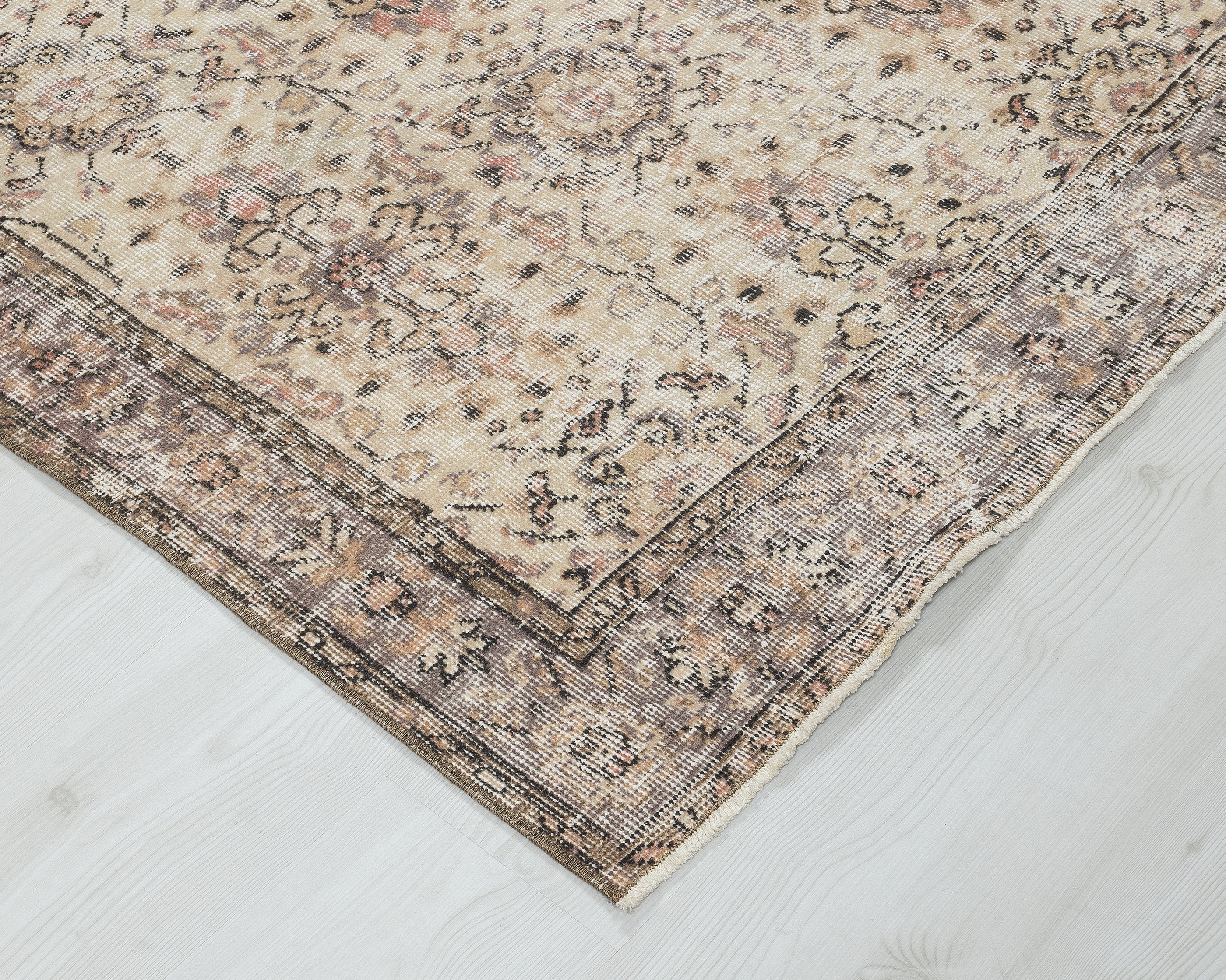 3x6 Vintage Turkish Rug: Beige Anatolian Oushak Rug - Etsy