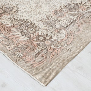 5x9 Vintage Rug, Beige Turkish Area Rug, Ivory Rug, Neutral Rug, Living Room Rug, Boho Rug, Antique Rug, Faded Rug, Worn Rug, Muted Rug