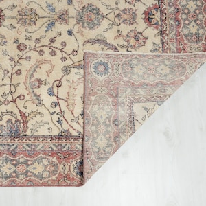 6x30 Vintage Teppich, Beige Türkischer Teppich, Schlafzimmer Teppich, Oushak Teppich, Wohnzimmerteppich, Anatolischer Teppich, Antiker Handgemachter Teppich, Rustikaler Teppich