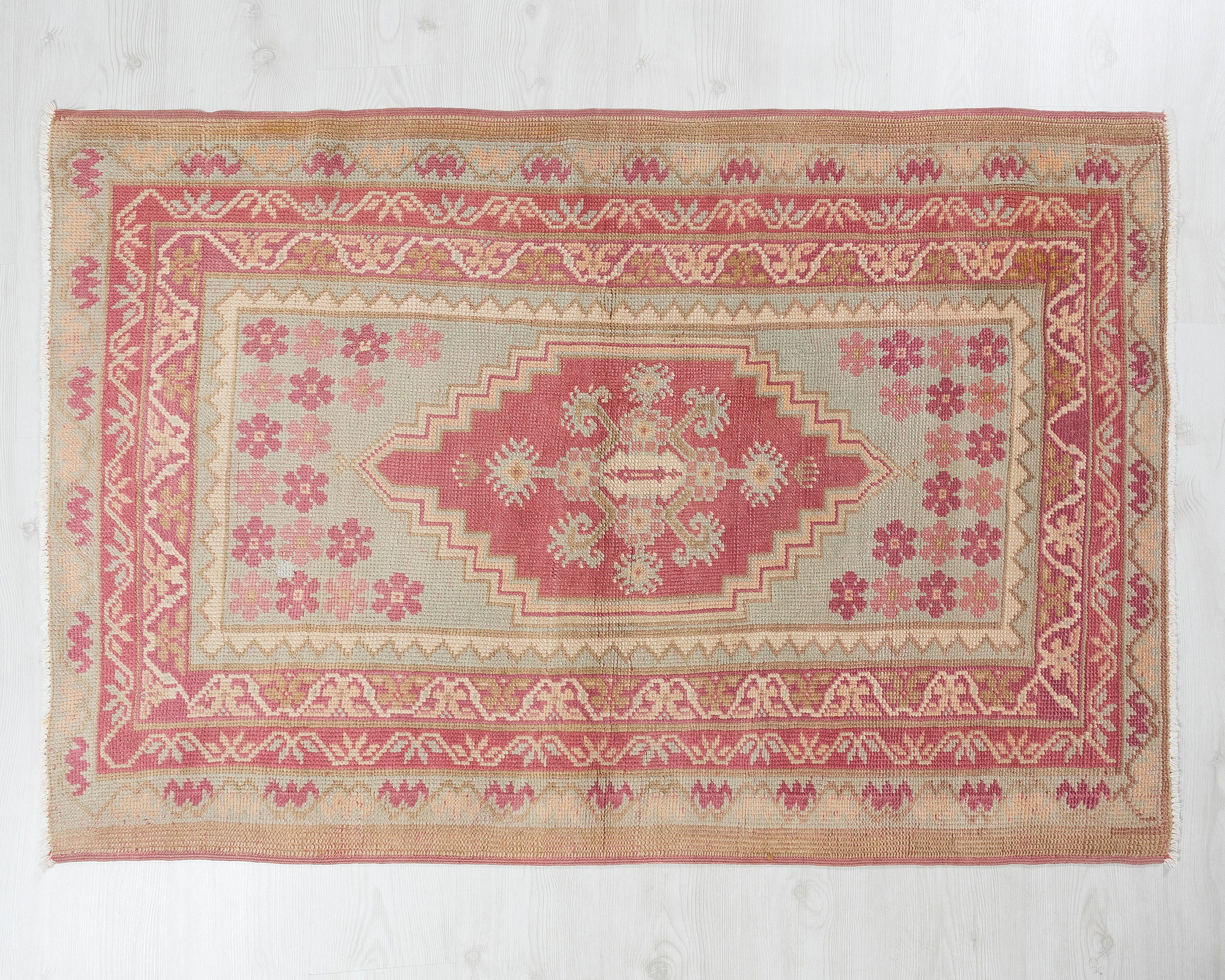 3x5 ヴィンテージ トルコ絨毯：手織りウール アナトリア絨毯 - Etsy 日本