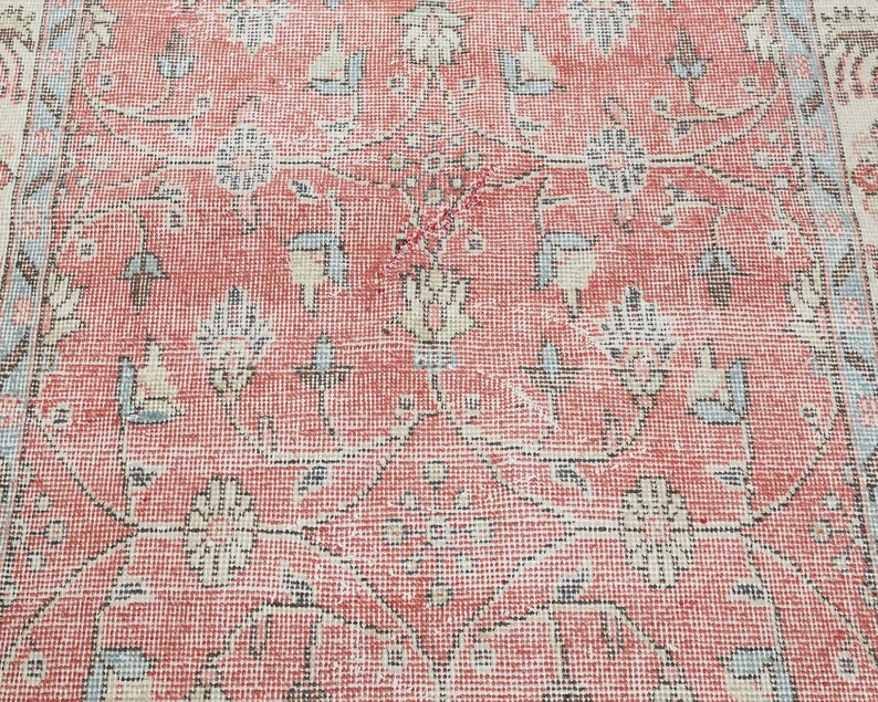 3x7 Vintage Turkish Rug: Hand-Woven Wool Area Carpet image 5