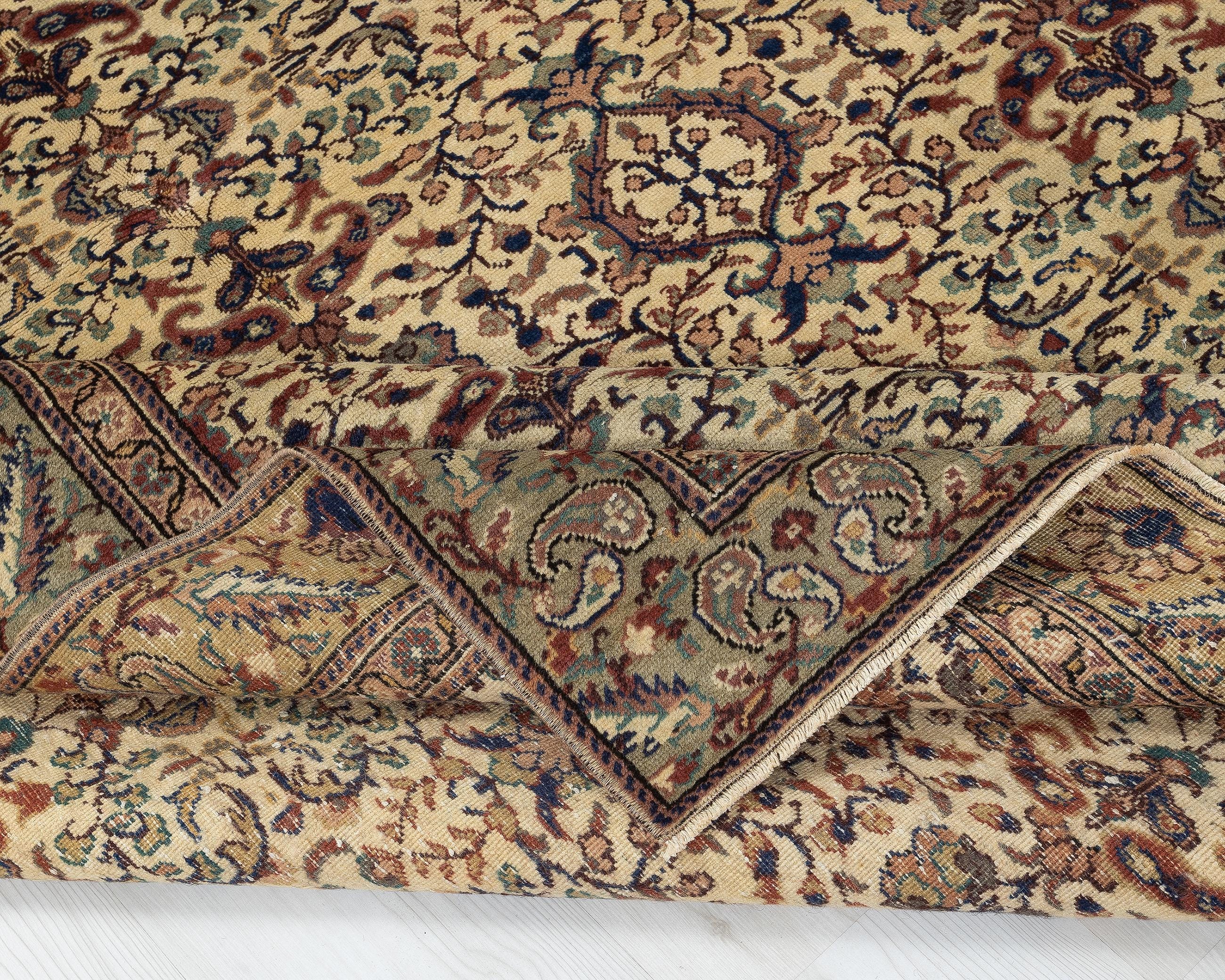 5x8 Vintage Rug , Oushak Rug , Antique Rug , Beige Brown Rug , Large Rug , Handmade Rug , Ottoman Rug , Persian Rug , Turkish Rug , 5x8 Rug
