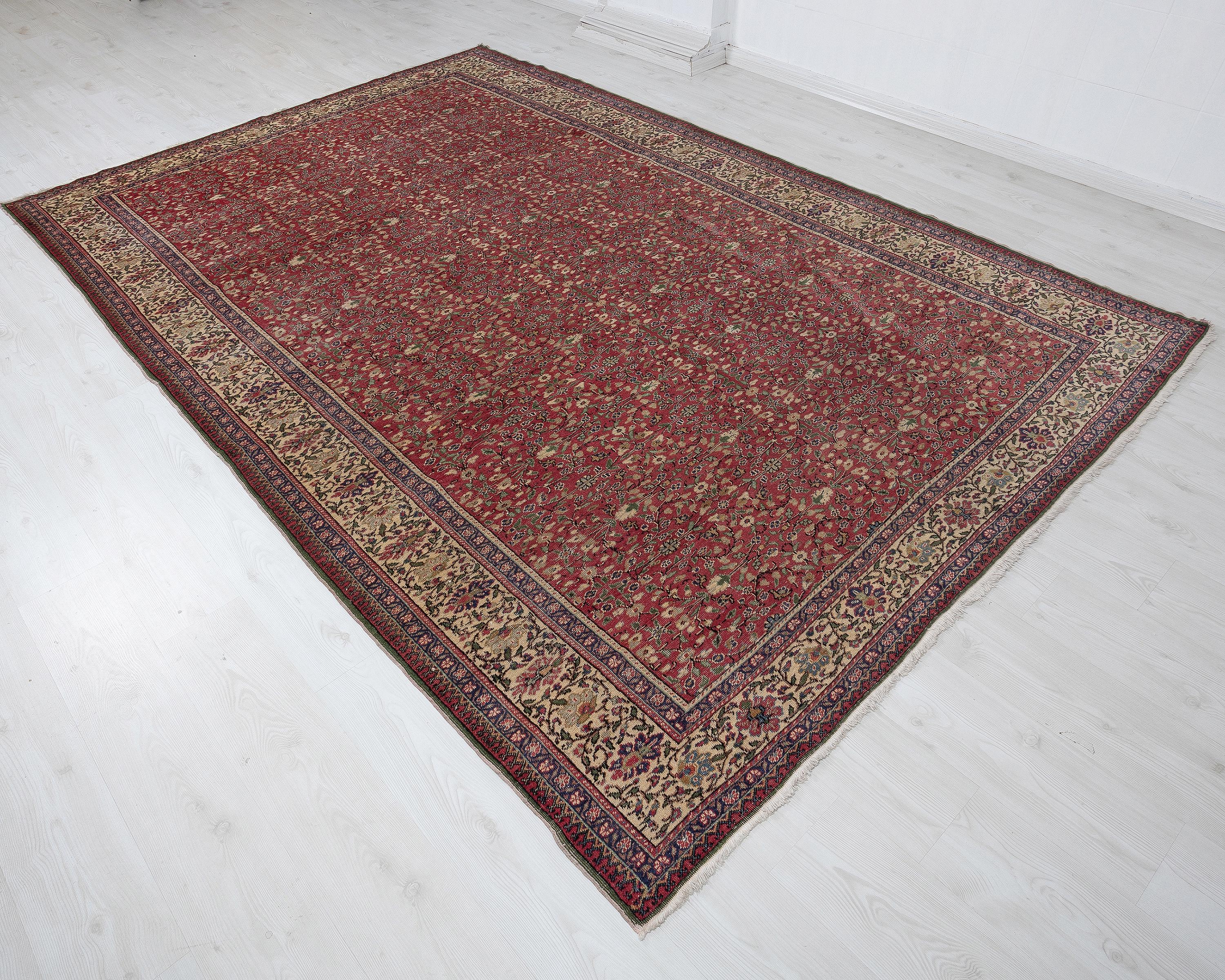 7x11 Vintage Turkish Rug: Red Oushak Anatolian Wool Carpet - Etsy 日本