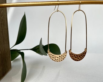 Gold Dangle Earring, Gold Drop Earrings Formal, Gold Earrings, Gold  Dangle, Gold Oval Earrings, Simple Gold Earrings, Dangle Earrings