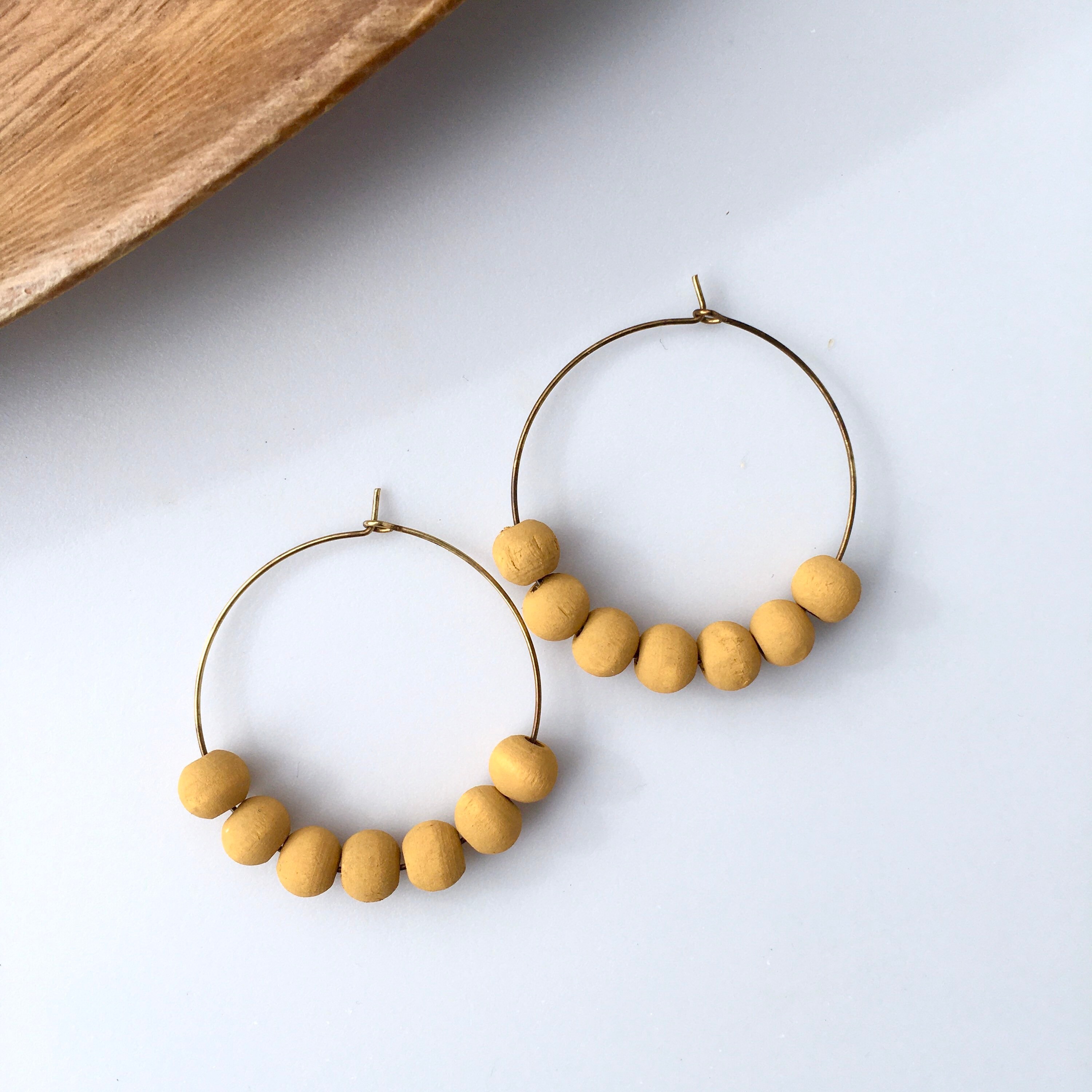 Wood Bead Hoop Etsy