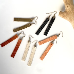 Leather Bar Earrings