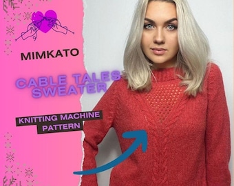 CableTales Sweater Knitting Machine Pattern English PDF Pattern
