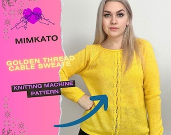 Golden Thread Raglan Sweater Machine Knitting Pattern