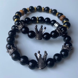 Handmade beaded bracelet men, woman bracelet king bracelet, crown bracelet