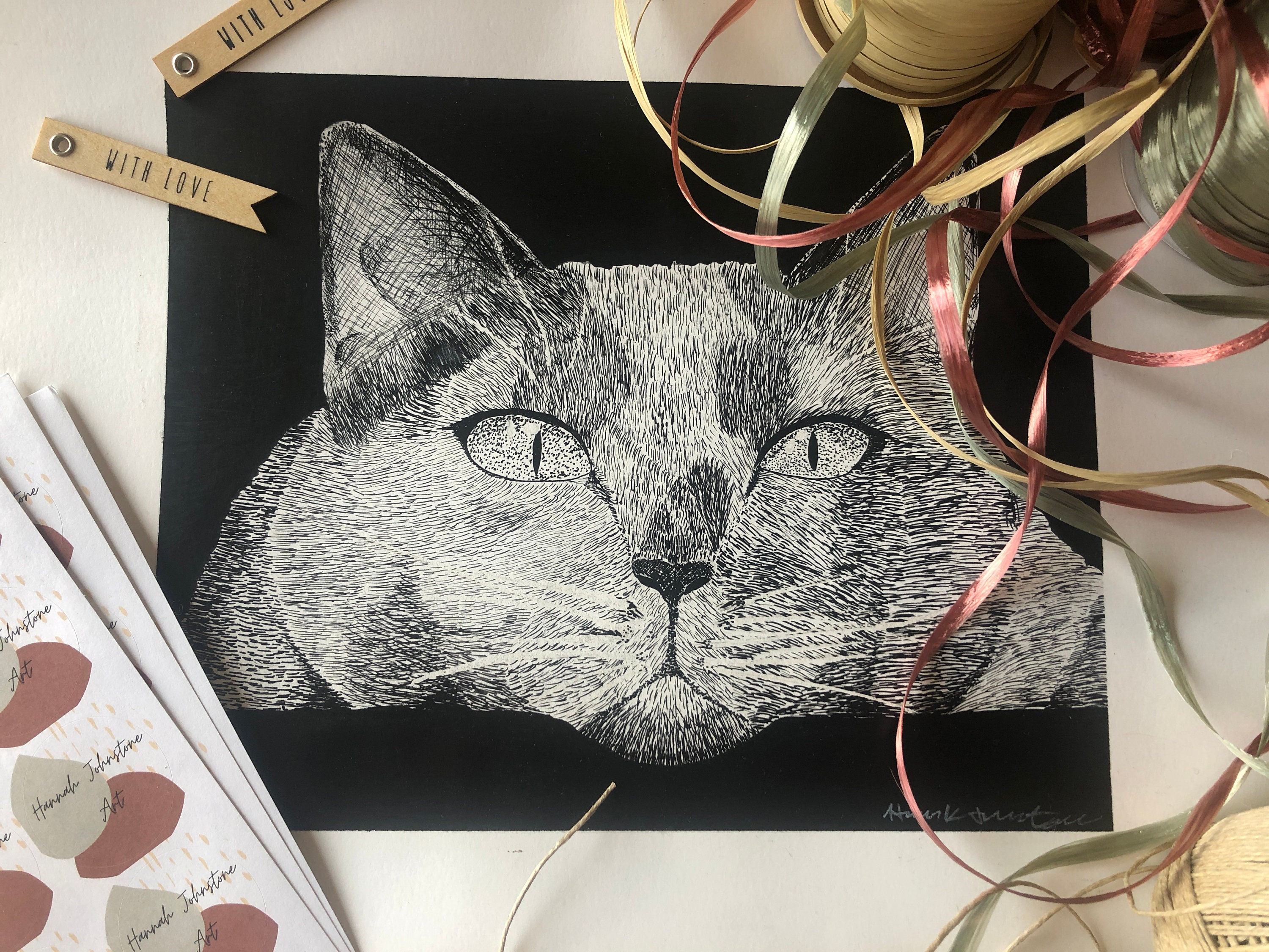 Custom Hand Drawn Pen and Ink Pet Portrait - Etsy