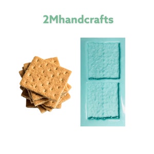2Pc Realistic Graham Cracker Silicone Mold | Food Shaped Soap| S’mores shape wax candle mold| Not Food Grade