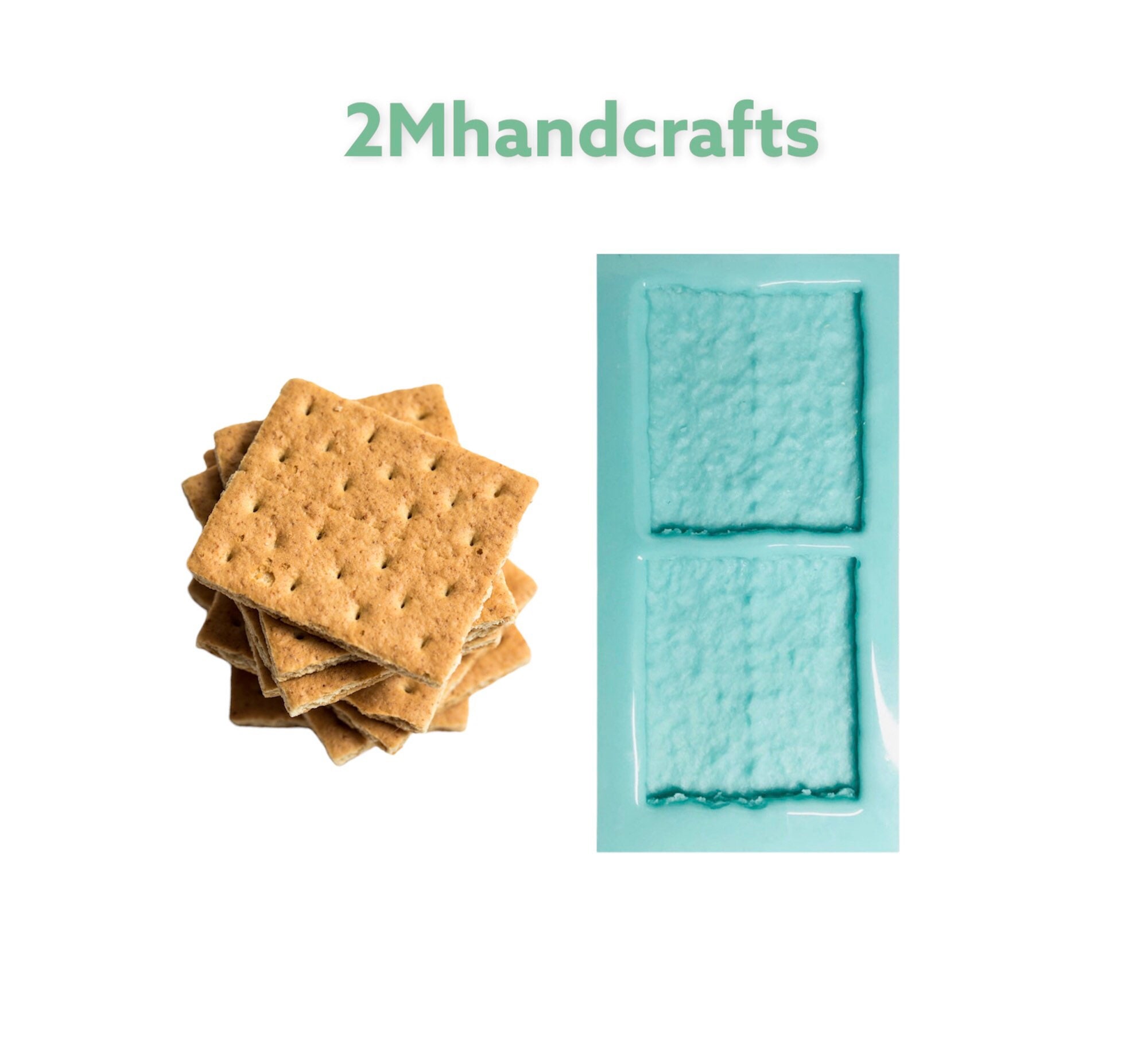 2Pc Realistic Graham Cracker Silicone Mold | Food Shaped Soap| S’mores shape wax candle mold| Not Food Grade