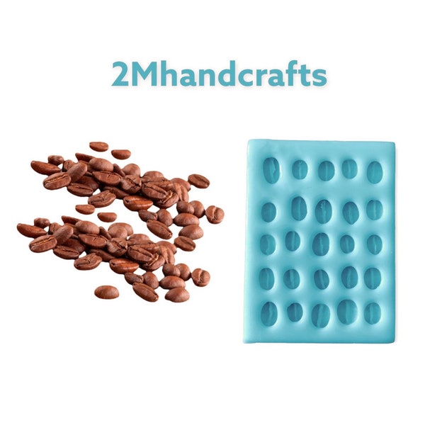 25 Pc Small Coffee Bean Shape Silicone Mold. Realistic Silicone Mold for Candle | Wax | Soap | Resin Castings