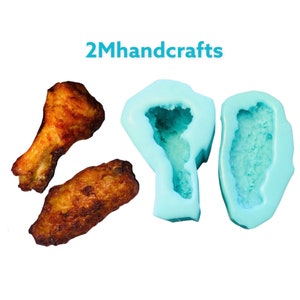 2pc Combo Chicken Wings Silicone Mold| Realistic Food Shaped Mold| Candle Mold| Wax Embeds Mold. Mold for Wax| Resin| Clay| Not Food Grade
