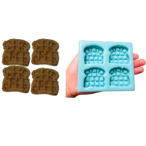 4pc Mini Waffle Mold| Dessert Shape Silicone Mold| Soap| Candle | Mold for Wax| Mold for Resin| Not Food Grade