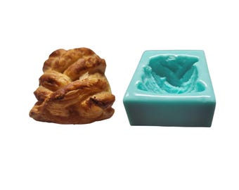 Braided Danish Pastry Silicone Mold| Dessert Shape Silicone Mold| Soap Mold| Candle Mold | Mold for Wax| Mold for Resin