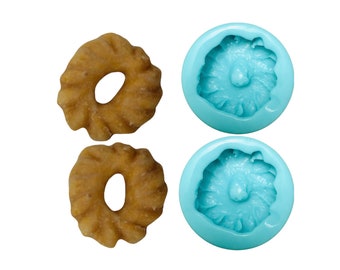 Clearance- 2pc Mini Cruller Doughnut Silicone Mold | Resin, Soap, Candle, Wax (Not Food Grade)