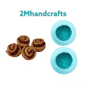 2pc Small Cinnamon Roll Silicone Mold| Dessert Shape Silicone Mold| Soap| Candle | Mold for Wax| Mold for Resin| Not Food Grade