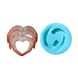 2pc Shrimp Silicone Mold. No Head with Tail On |For Candle| Soap Embeds Mold. Mold for Wax, & Resin.| Not Food Grade