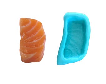 Slice of Salmon Sashimi | Sushi Seafood Shape Silicone Mold| Soap| Wax| Candle | Resin| Not Food Grade