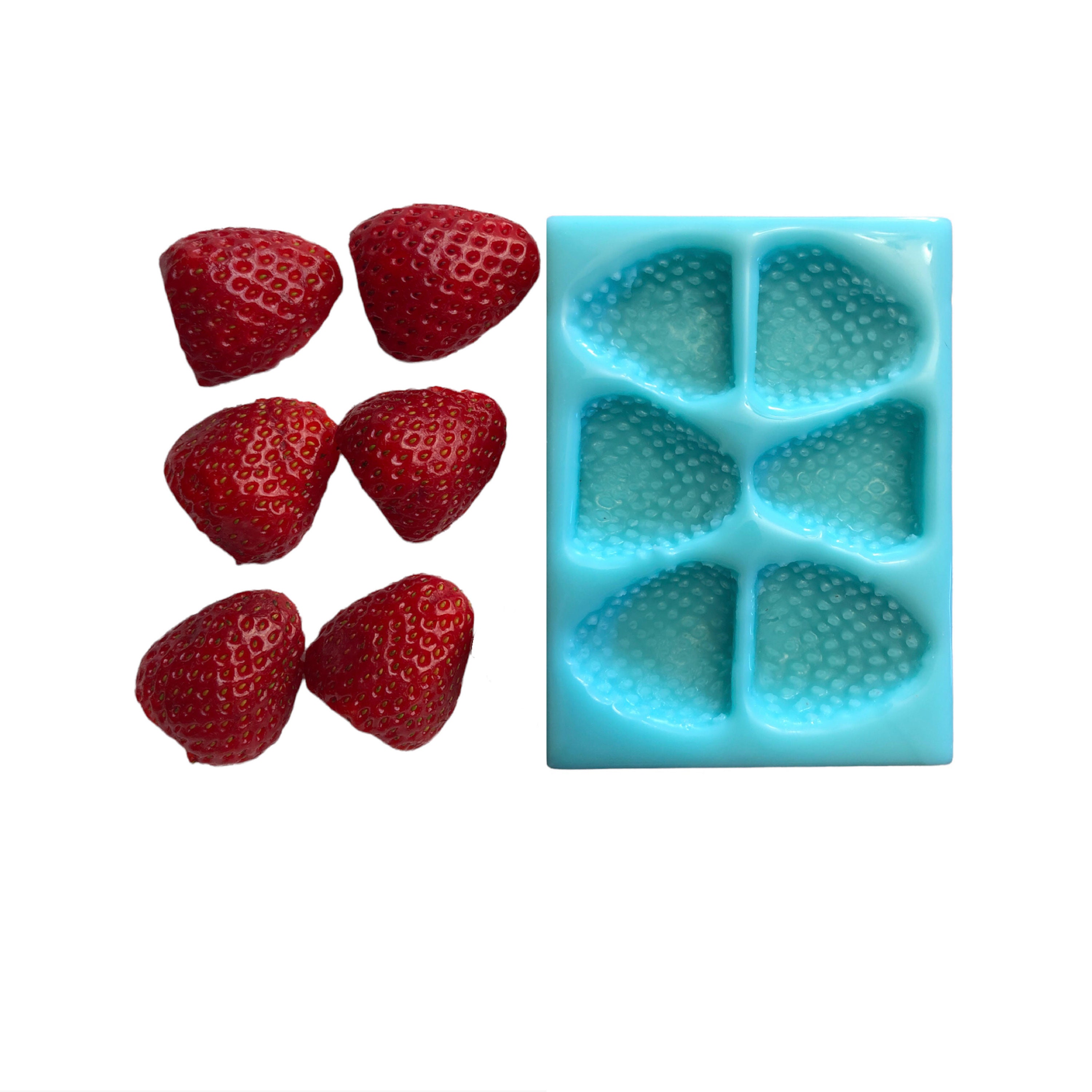 8pc 3D Strawberry Silicone Mold. Realistic Food Shape Mold, For