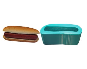 Hot Dog In Bun Silicone Mold | Realistic Food Shape For Soap Embeds | Candle Embeds | Wax Melts Silicone Mold| Not Food Grade