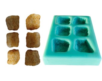 Clearance- 6pc Croutons Silicone Mold | Soap, Candle, Resin (Not Food Grade)