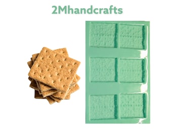 Realistic Graham Cracker MEGA Silicone Mold | Food Shaped Soap| S’mores Cracker Mold| Wax Melts| Candle| Resin| Not Food Grade