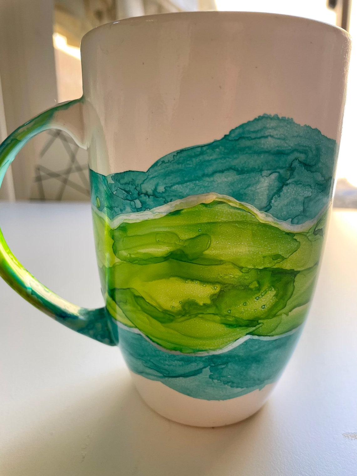 Alcohol Ink Mug Coffee Mug Large Coffee Mug Tea Cup Etsy