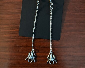 Silver Spider Handmade Earrings