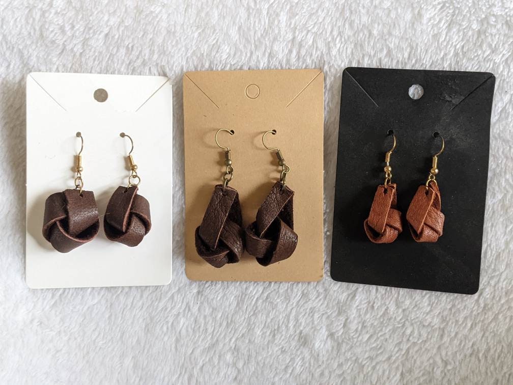 Buy Handmade Leather Knot Earrings Online in India Etsy