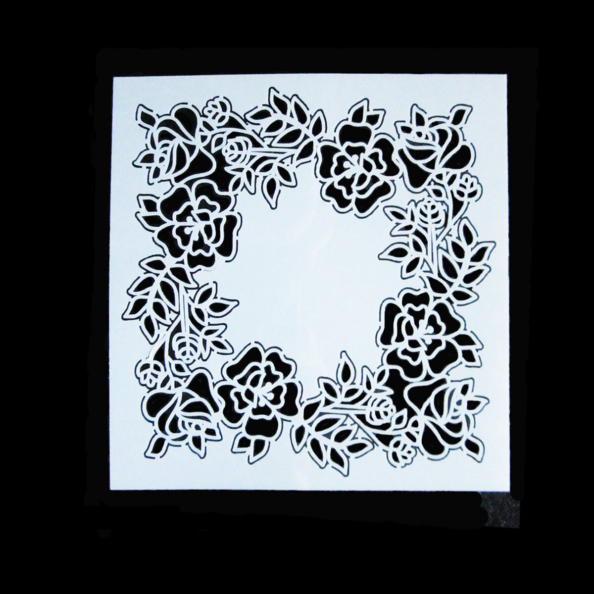 Stencil Ornament Flower Roses DIY Painting Craft Projects