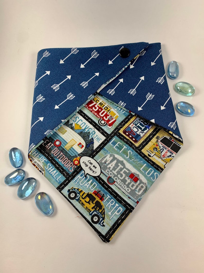 Road Trippin Snap on dog bandana