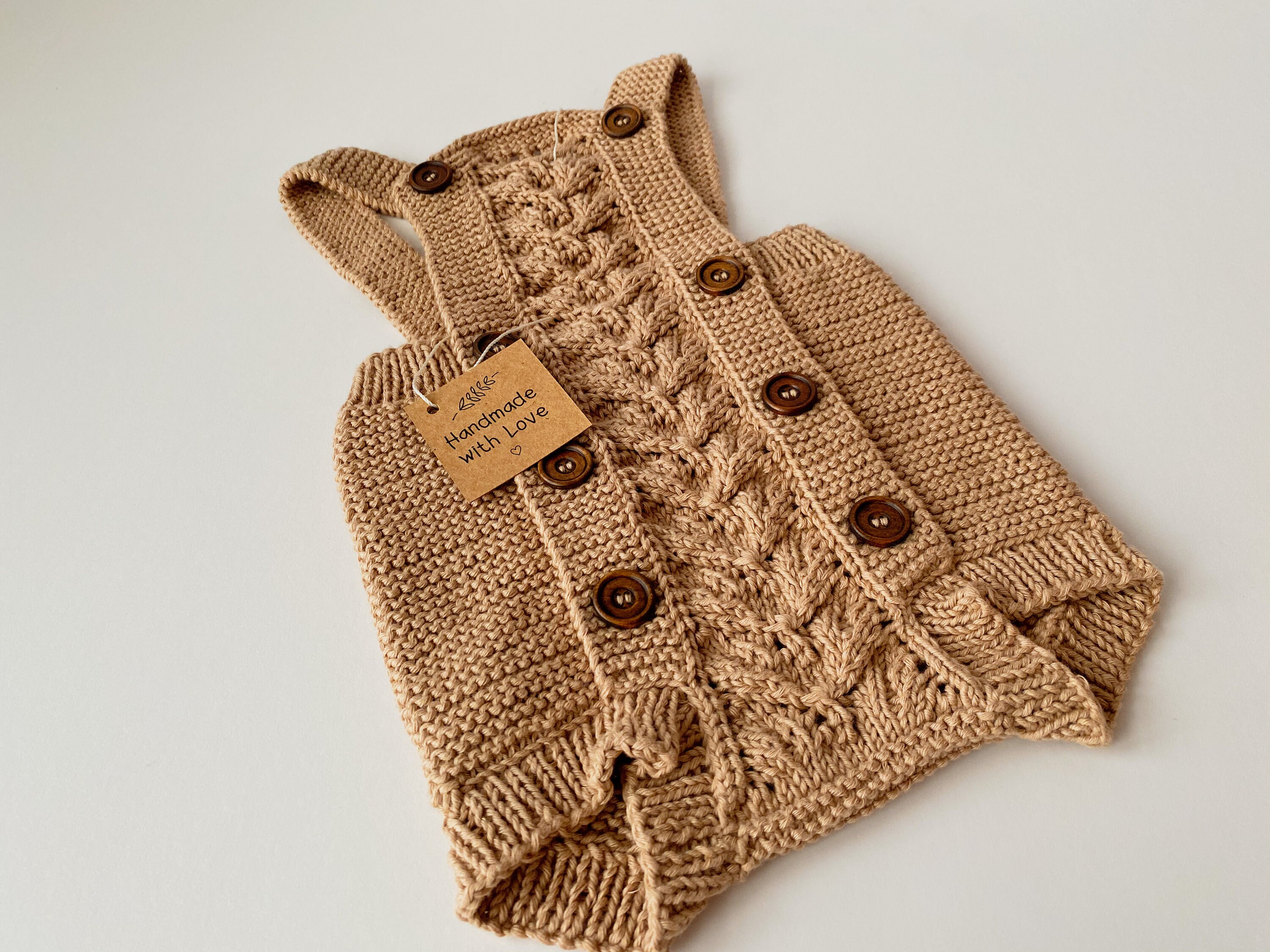 Hand Knitted Baby Romper 100 Organic Cotton Handmade Etsy