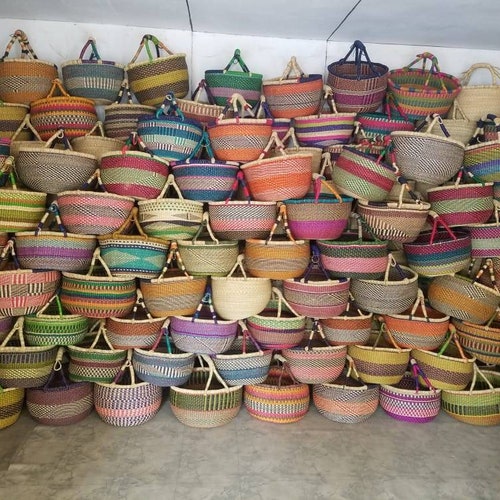 Wholesale bulk Woven Bolga Round Market Basket 6 Pieces Etsy