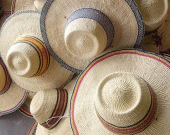 Wholesale!  Weaved Sun  Hat, Bolga straw hat, basket handweaved hat, weaved bucket hat 10 pieces of hat.