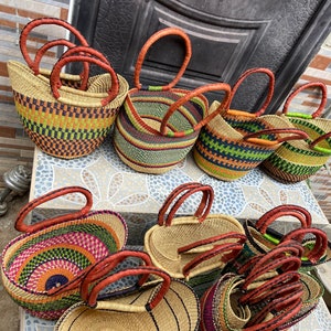 Wholesale Hand Weaved Ghana Bolga Shopping Basket/ Assorted - Etsy