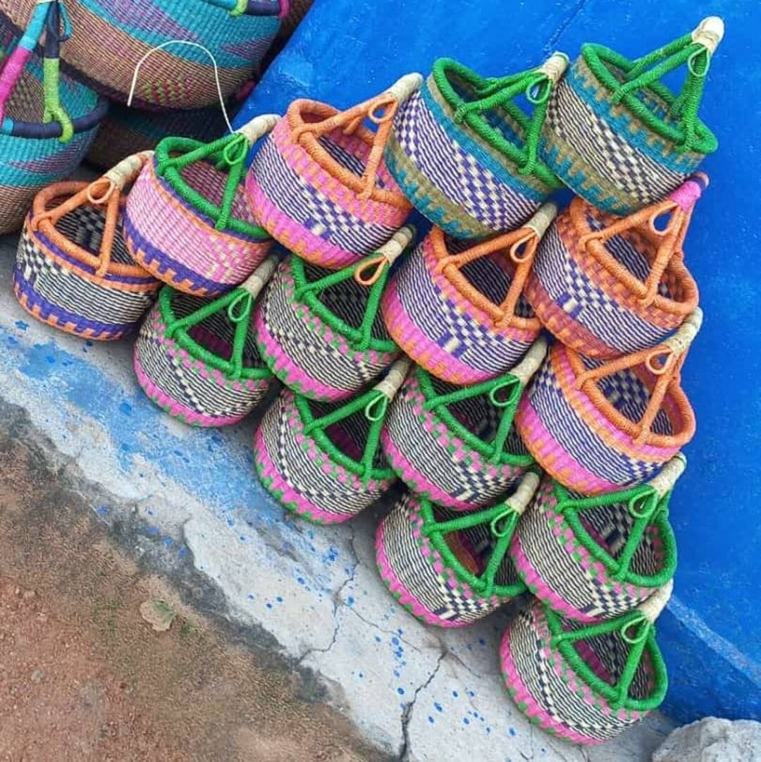 Wholesale Mini Bolga Round Basket/ Small Bolga Round Basket/ Bolga