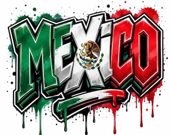 Mexico Graffiti PNG | Mexican Flag Street Art Design (Digital Download)