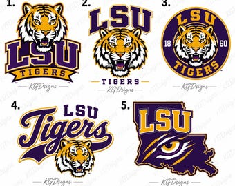 LSU Tigers PNG Bundle | Louisiana State University Football Shirt Design (Digital Download)