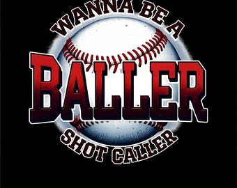 Baseball PNG | Baller Shot Caller Design | Sports Mom Tumbler (Digital Download)