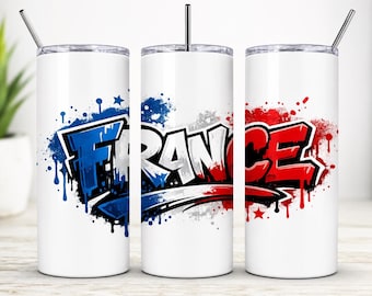 France Graffiti PNG | French Flag Street Art | Red White Blue France Sublimation Design | Printable PNG | DTF Transfer | T-Shirt Graphic