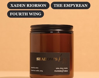 Xaden Riorson Candle | Empyrean Series | Cocosoy Wax | Dark Spice & Leather Scent Inspired by Shadows