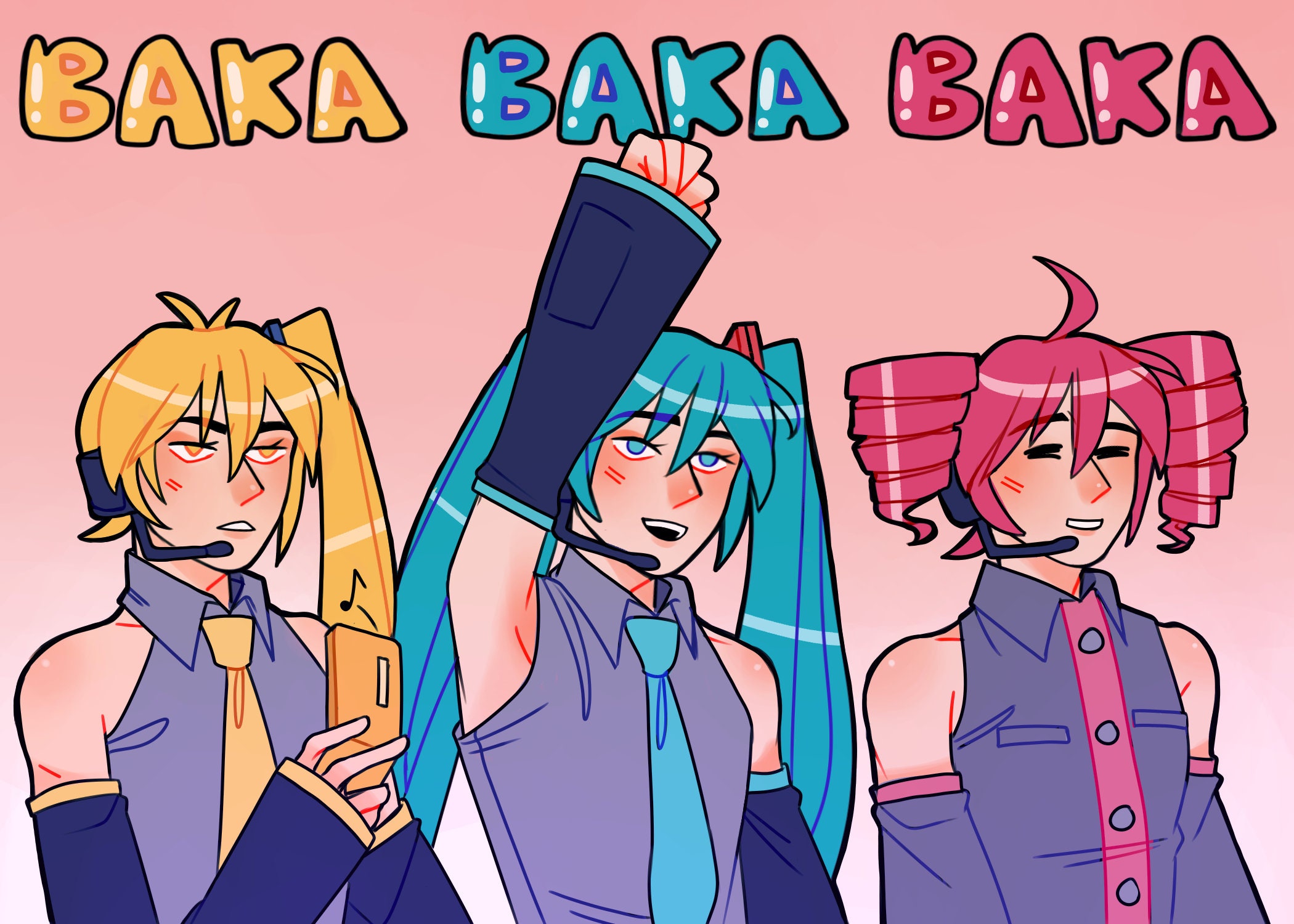 Vocaloid Triple Baka Chibis Poster for Sale by c10884