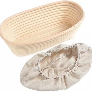 10" Oval Banneton Proofing Basket, Hand Made, Sourdough Proofing Basket for Artisanal Bread.