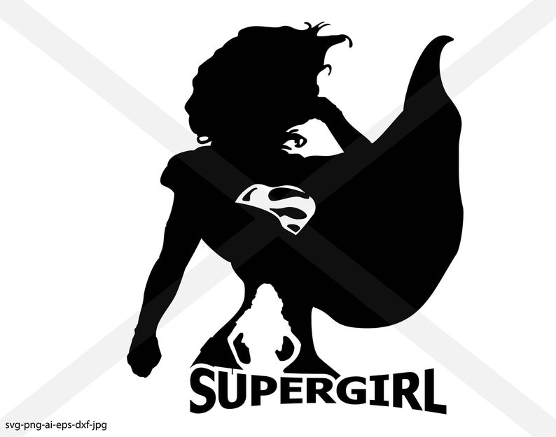 Download Supergirl silhouette INSTANT DOWNLOAD svg-png-eps-dxf-ai ...