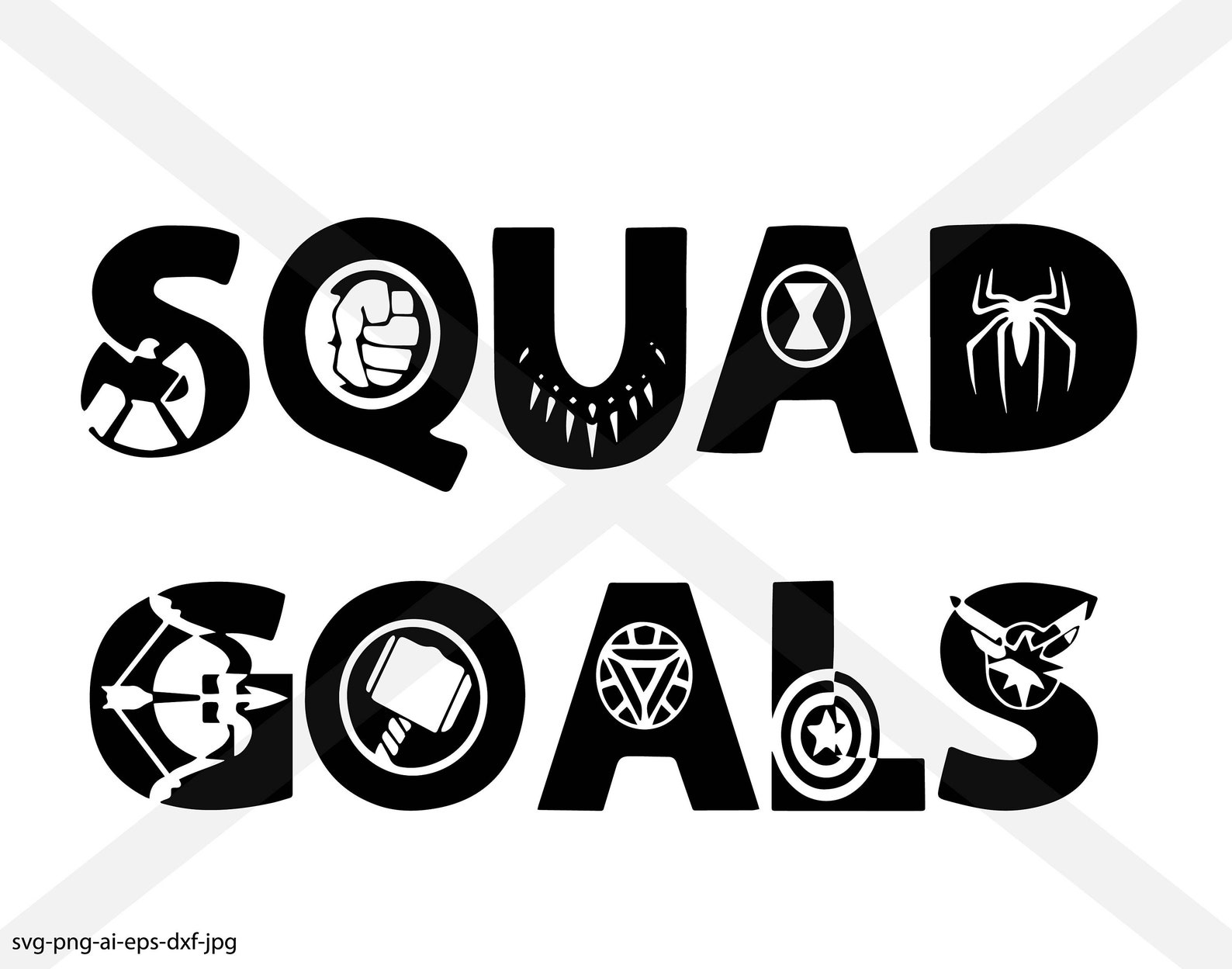 Squad Goals silhouette. INSTANT DOWNLOAD Etsy