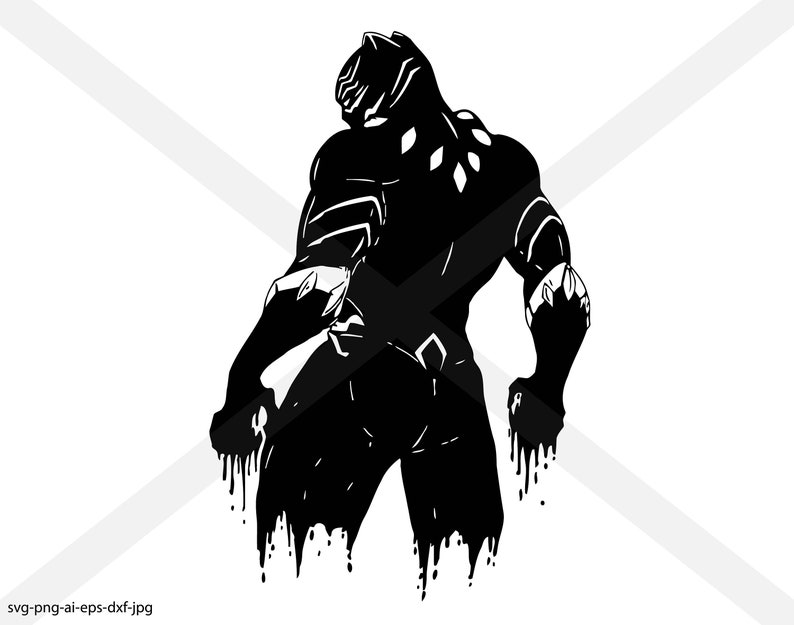 Black Panther Silhouette Instant Download Etsy